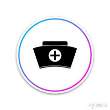 Nurse Hat With Cross Icon Isolated On