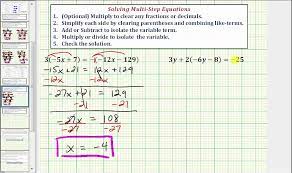 Multi Step Linear Equations