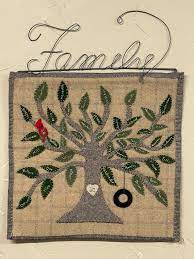 Family Tree Wall Hanging Wool Applique