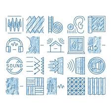 Soundproofing Building Icon Hand Drawn