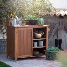 Potting Bench Garden Storage Cabinet