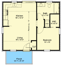 1 Bed Home Plan Under 600 Square Feet