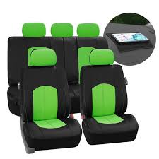 Fh Group Highest Grade Faux Leather 47 In X 23 In X 1 In Seat Covers Full Set Green