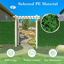 Faux Green Moss Panels Garden Fence
