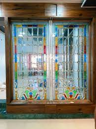Multicolor Stained Glass Partition At