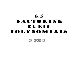 Ppt 6 5 Factoring Cubic Polynomials