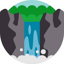 Waterfall Detailed Flat Circular Flat Icon