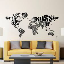 Wall Decal World Map Letters World Map