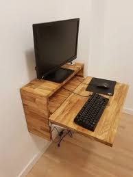 Wooden Wall Mounted Computer Table At