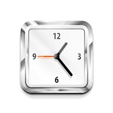 Metal Square Clock Icon Vector Ilration