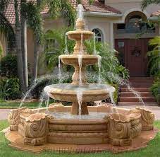 3 Tiers White Marble Large Garden Water