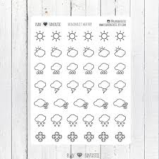 Weather Icons Bullet Journal Stickers