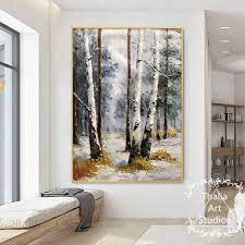 Forest Painting Birch Tree Art