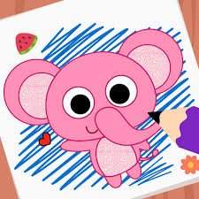 Purple Pink Coloring Book Kids Painting