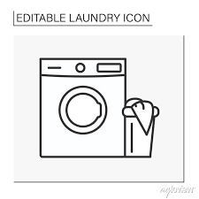 Washing Machine Line Icon Washer For