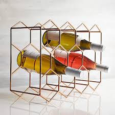 11 Bottle Wine Rack Copper Crate Barrel