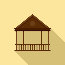 Summer Gazebo Icon Flat Ilration Of