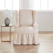 Fl Cotton Wingback Chair Slipcover