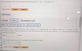 Equation Of The Circle Passing