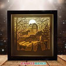 Intricate Winter Shadow Box With A
