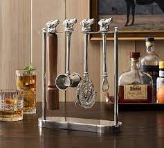 Figural Hound 4 Piece Bar Tool Set