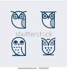 Owl Glyphs Icons Collection Set Of