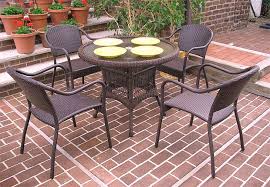 Resin Wicker Dining Set 36 Round In 5