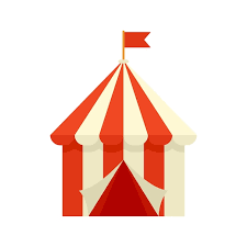 Circus Tent Icon Flat Ilration Of