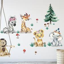 A Set Of Jungle Animals Wall Decals