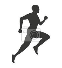 Silhouette Athlete Running Isolated