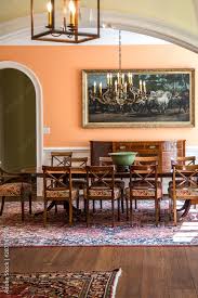 Orange Peach Colorful Dining Room With