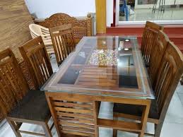 6 Seater Dining Table Set Teak Wood