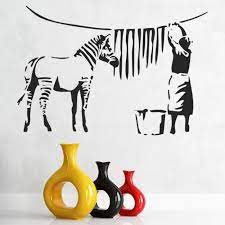 Banksy Zebra Washing Line Wall Sticker