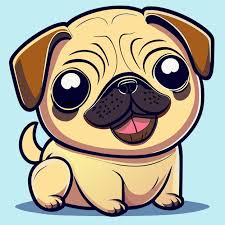 Cute Pug Dog Hand Drawn Cartoon Sticker