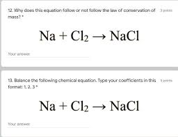 Nacl Your Answer 13 Balance The Following