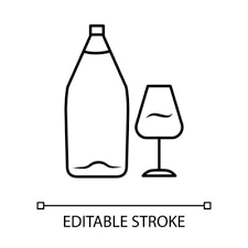 Wine Linear Icon Bar Bottle
