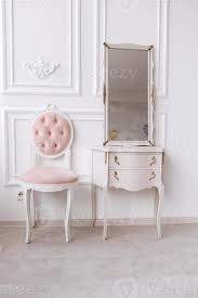 White Patterned Wall Dressing Table