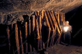 wooden support beams wieliczka salt