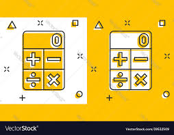 Comic Style Calculate Cartoon Vector Image