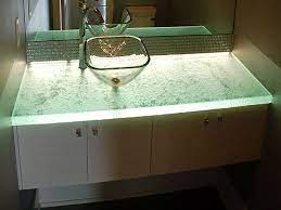 Glass Bathroom Countertop Shown In