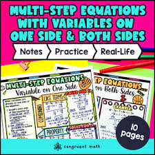 Multi Step Equations Guided Notes