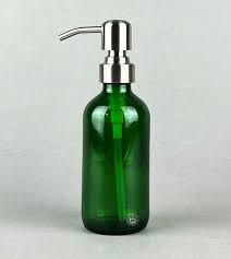 Green Glass Bottle 8oz Soap Dispenser