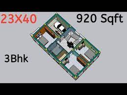 23x40 House Plan With 3d Ll 920 Sqft
