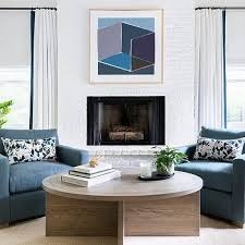 Living Room Fireplace Between Windows