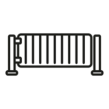 Steel Barrier Icon Outline Style Stock