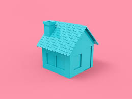 Premium Photo Blue Single Color House