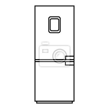 Single Door Refrigerator Icon Outline