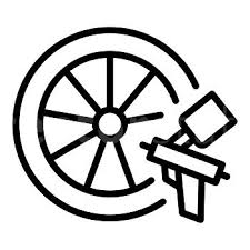 Paint Car Wheel Icon Outline Vector