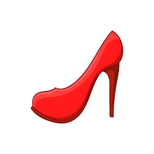 High Heel Shoe Icon In Cartoon Style