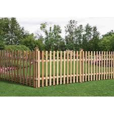 3 5 Ft H X 8 Ft W Cedar Flat Top Picket Fence Panel Kit Outdoor Essentials